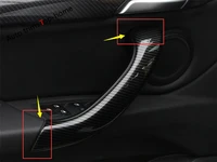 yimaautotrims inner door handle knob cover trim fit for bmw x1 f48 20i 25i 2016 2021 interior matte carbon fiber abs