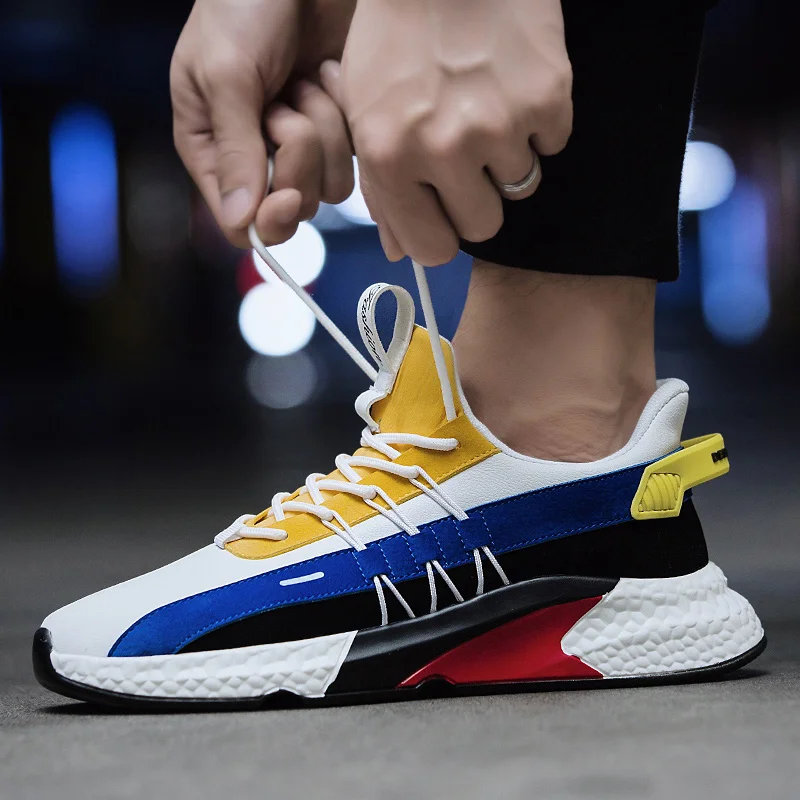 

2021 Casual Shoes Men Sneakers Lace-up Mesh Shoes For Men Breathable