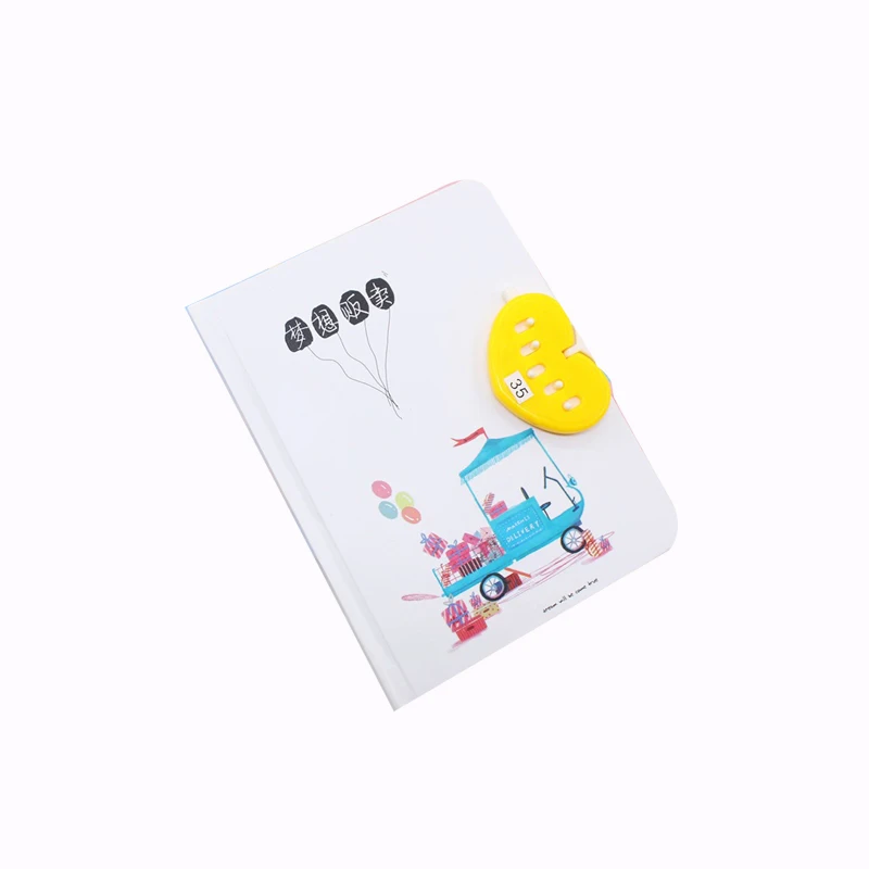 Милый мультфильм Дневник Блокнот с замком пароль Журнал Блокнот Путешествия мемос еженедельные канцелярские принадлежности Школьные принадлежности для детей - Цвет: white