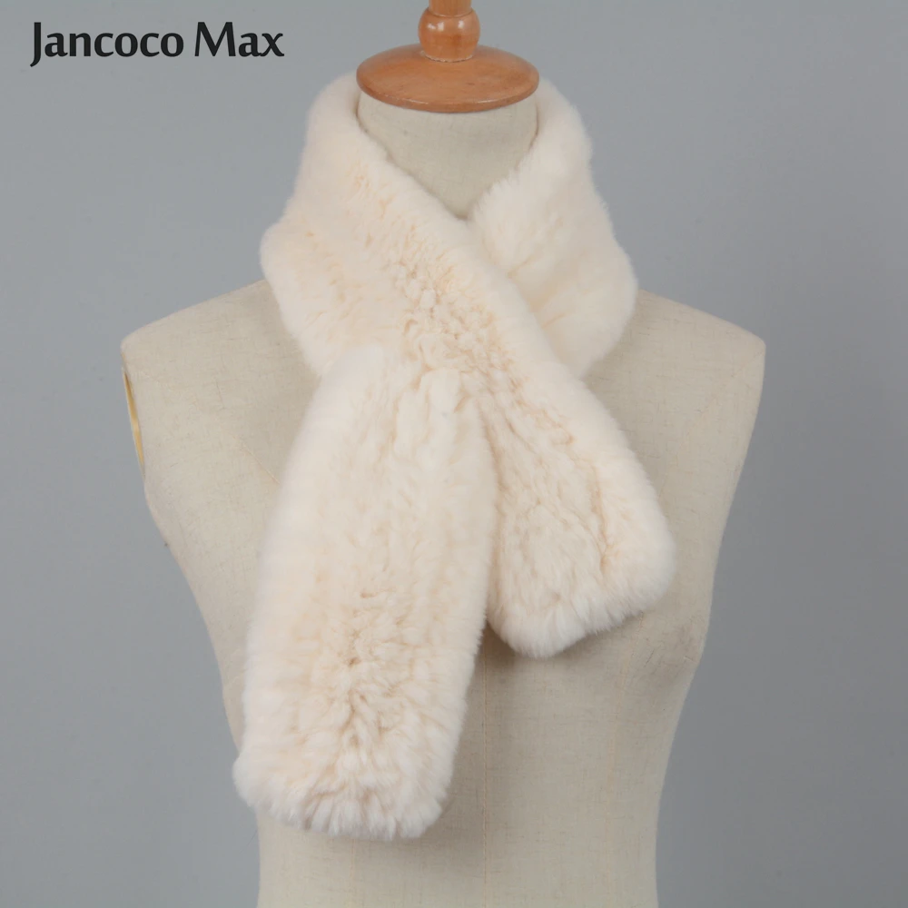 Зимний мягкий теплый шарф из натурального кроличьего меха женский модный