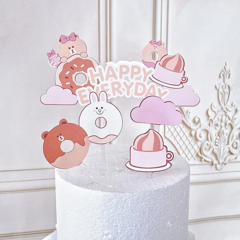 

Rainbow Happy Birthday Cake Topper Arch Unicorn Party Acrylic Birthday Cake Toppers for Kids Cake dessert Decoration Baby Shower