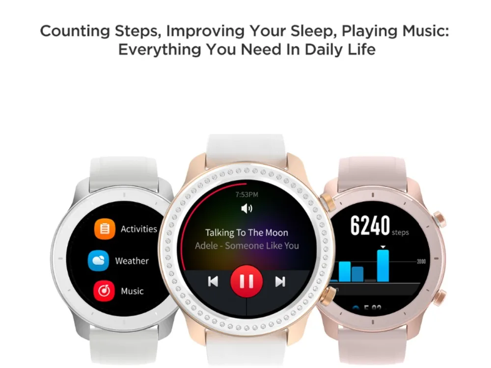Huami Смарт-часы Amazfit GTR 42 мм amoled Huami Gtr 5ATM водонепроницаемые Смарт-часы 24 дня батарея AMOLED экран 12 спортивных режимов