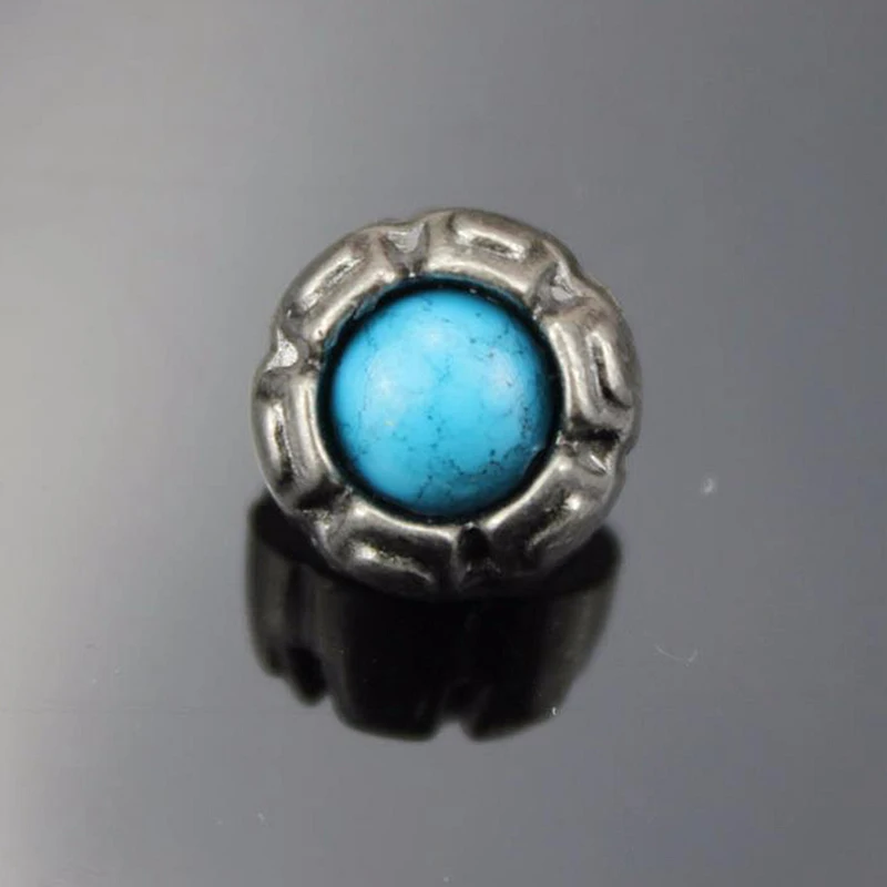 Синие бирюзовые искусственные драгоценные камни заклепки в форме гриба