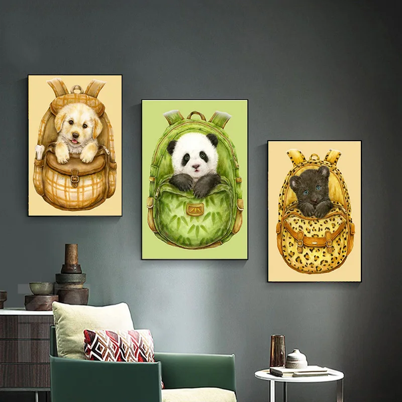 

5D DIY Diamond Painting Cross Stitch Animals in Bags Embroidery Mosaic Handmade Full Square Round Drill Wall Decor Craft Gift