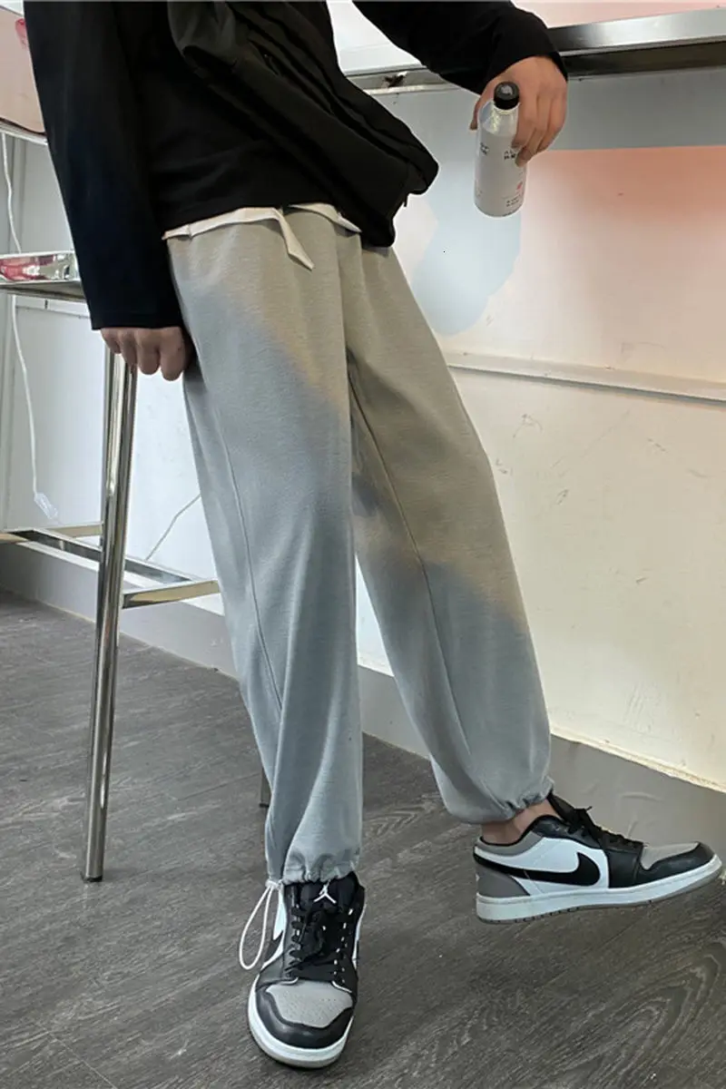 

2020 En Nieuwe Jeugd Populaire Losse Effen Kleur Slanke Rechte Pijpen Broek Fashion Casual Alle-Match Sport