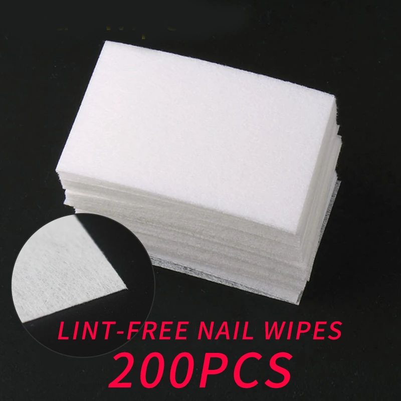 New 200 PCS 100 шт. безворсовые ватные диски для ногтей салфетки для маникюрный гель для ногтей для удаления лака обертывания хлопок Жидкость для снятия лака для ногтей инструменты для ногтей - Цвет: New 200 PCS
