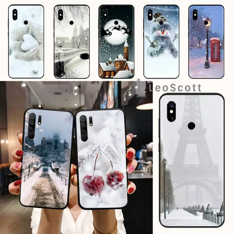 

Winter New York Central Phone Case For Xiaomi Redmi note 7 8 9 t s 10 A pro lite funda shell coque cover