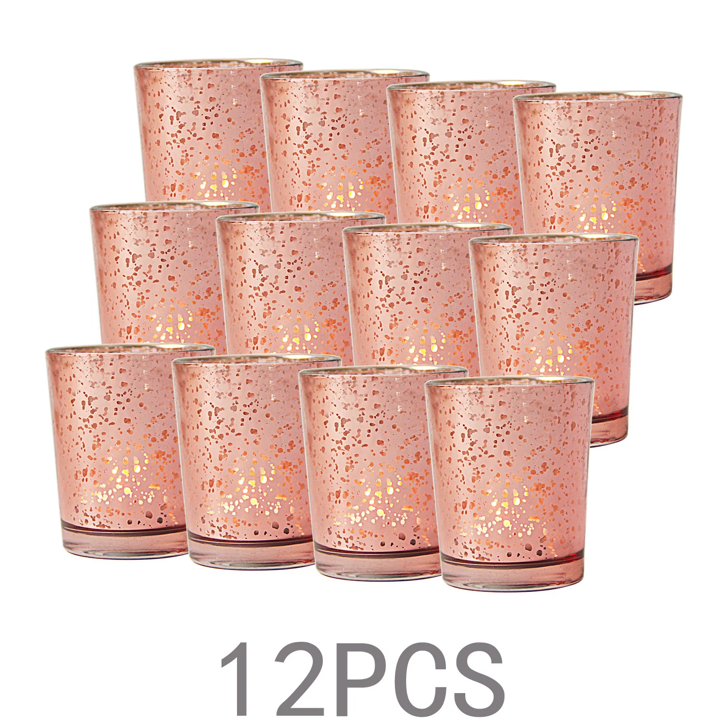 Rose Gold Золотой Серебряный стеклянный подсвечник для изготовления чашек Европейский подсвечник bougie anniversaire марокканские банки для свечей - Цвет: Rose Gold