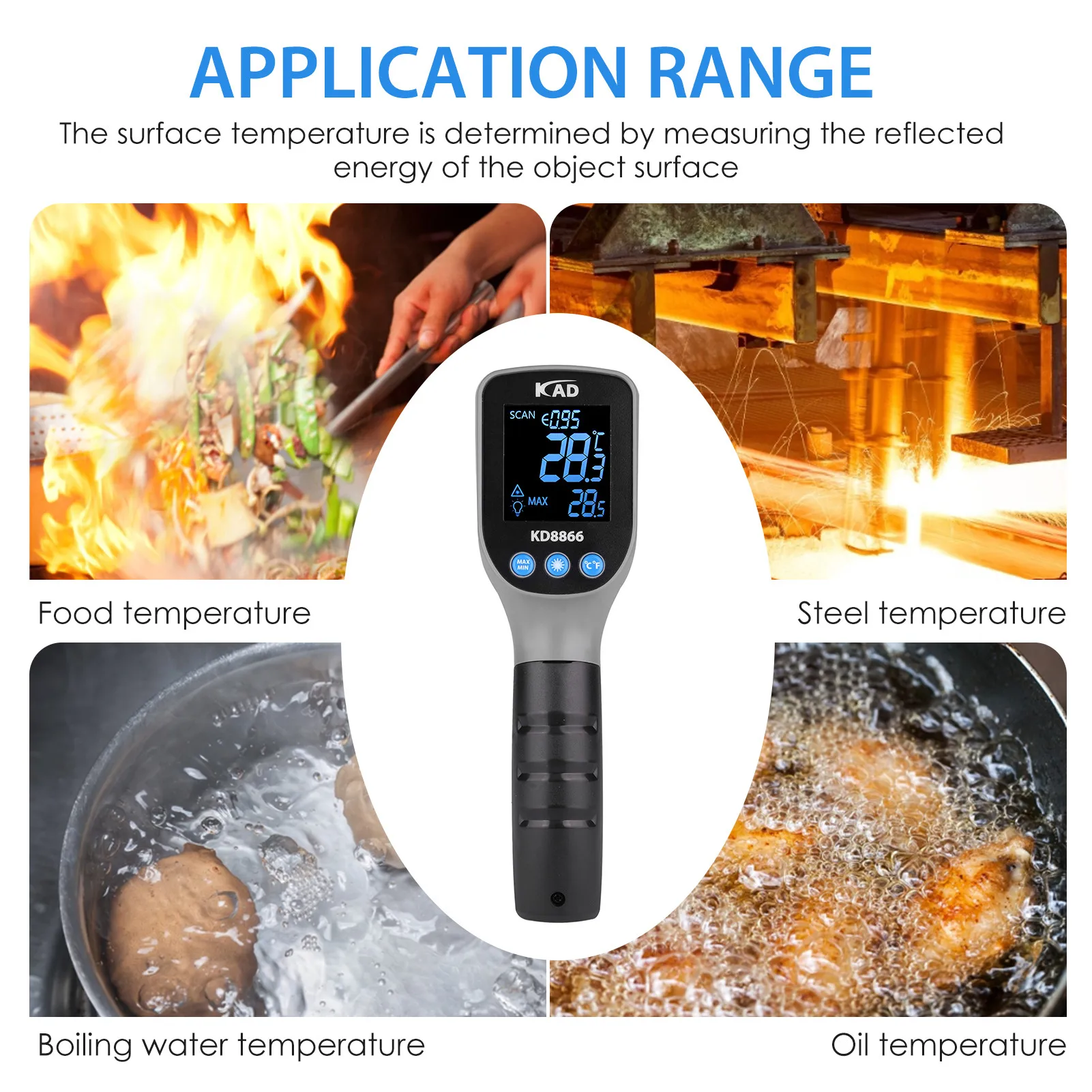 

Non-contact IR Industrial Thermometer Accurate Optical Temperature Tester -50-600