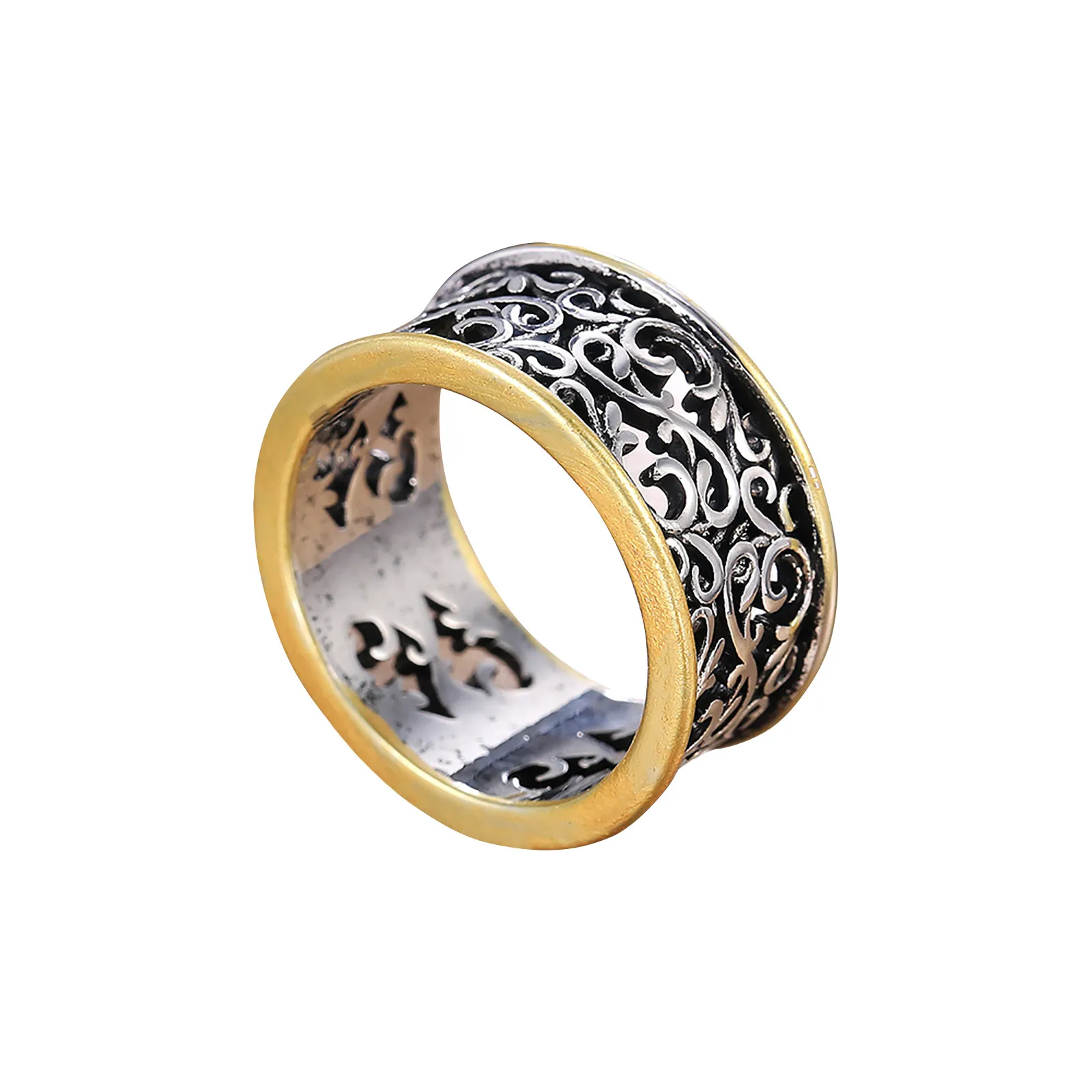 Женское кольцо в стиле бохо с вырезами по бокам панк декоративное ювелирное