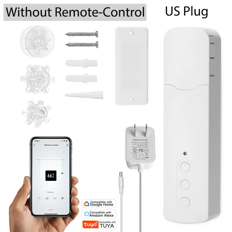 

Умный двигатель для занавесок Tuya, Wi-Fi, интеллектуальный Электрический двигатель для занавесок, управление через приложение, голосовое управление, тихий