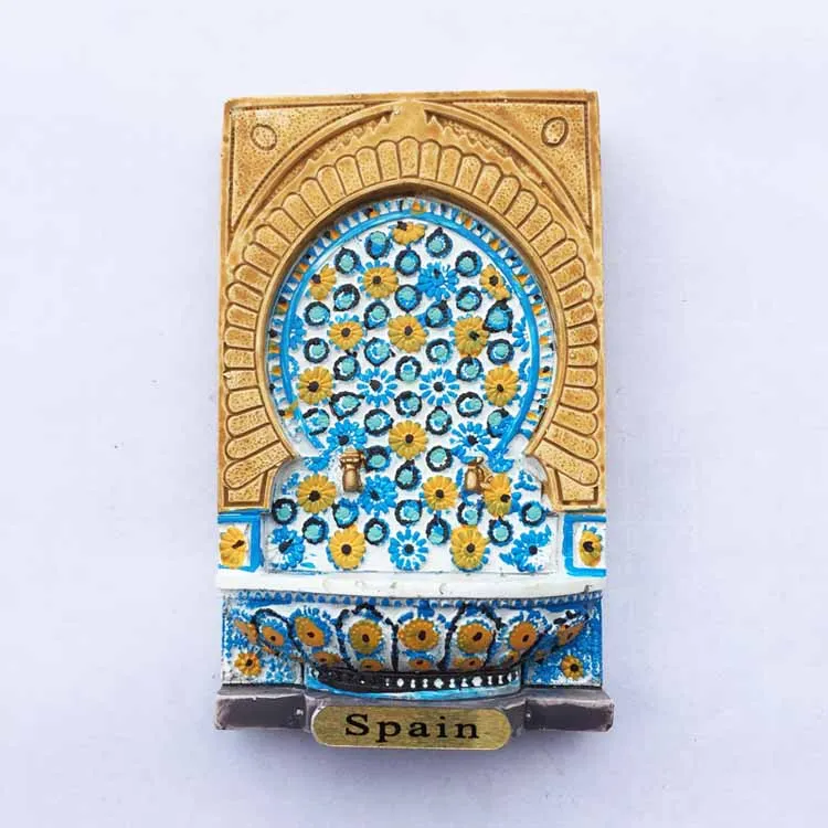 

QIQIPP Spain original Parma local mosaic carved fountain background wall souvenir refrigerator stickers handwritten letter