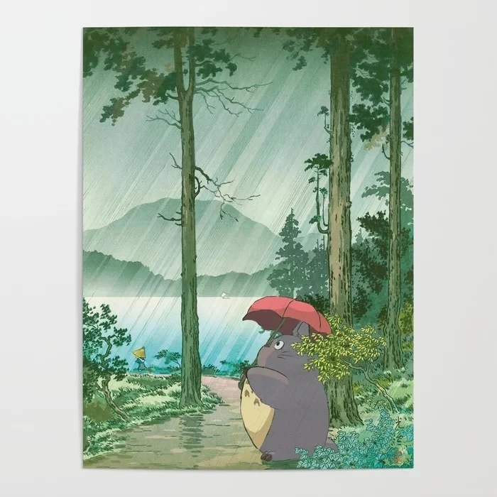 

Wall Art Canvas Modular Japanese Retro Poster Home Decor Painting Anime My Neighbor Totoro HD Printed Picture Modern Living Room