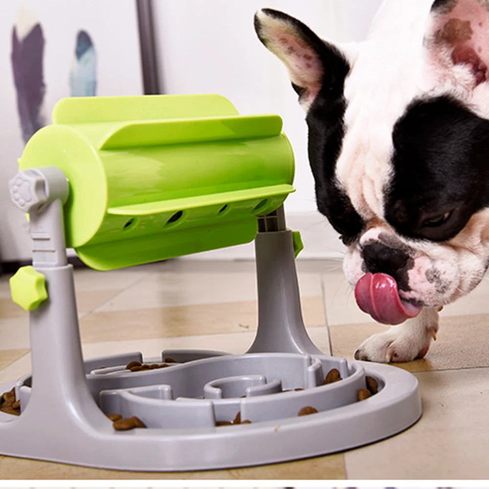 

Pet Supplies Cat and Dog Food Bowl Drum-type Food Leakage Device Adjustable Pet Food Utensils Dog Food Bowl Automatic Dog Feeder