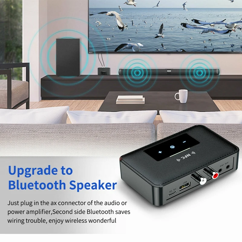 Bluetooth 5 0 передатчик приемник беспроводной 3 мм AUX NFC к 2 RCA аудио адаптер для