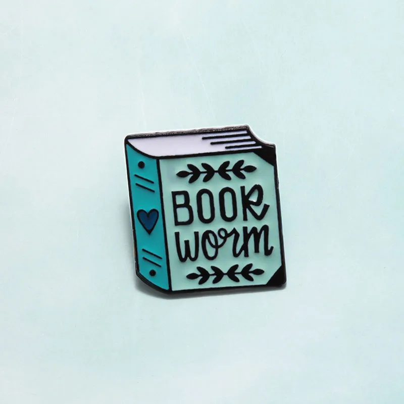 Зеленая книга булавка червь брошки пуговицы заколки джинсовая куртка значок для