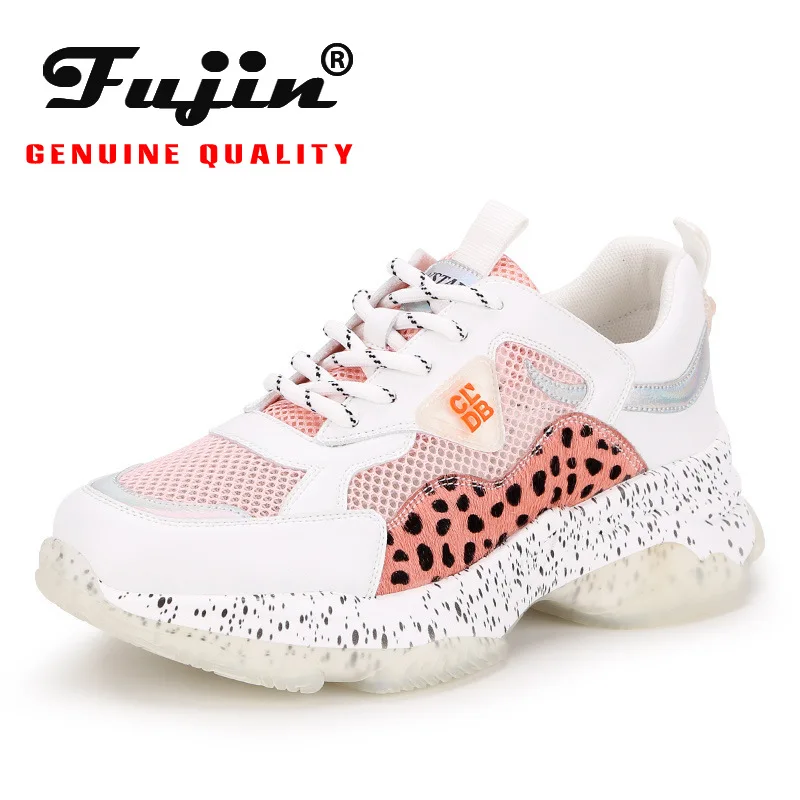 Женские кроссовки fujin из натуральной кожи разных цветов Сезон осень Модная