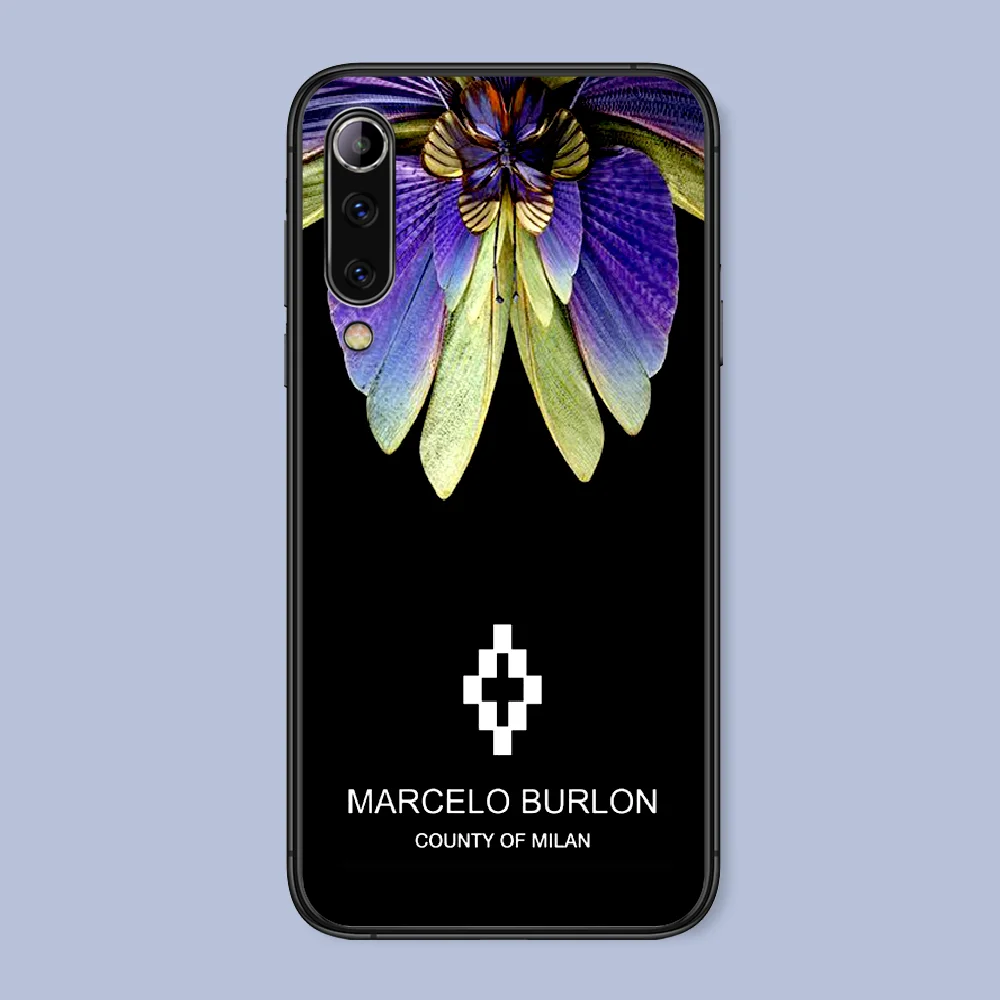 

Fashion Marcelo Burlone Brand Phone Case For Xiaomi Mi Note 10 A3 9 MAX 3 A2 8 9 Lite Pro Ultra black Etui Soft Waterproof