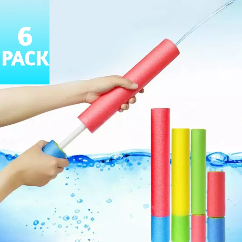 

6 Pack Foam Water Blaster Set Pool Toys Water Guns For Kids Water Gun Blaster Shooter Swimming Pool Outdoor Beach Play Game Toy