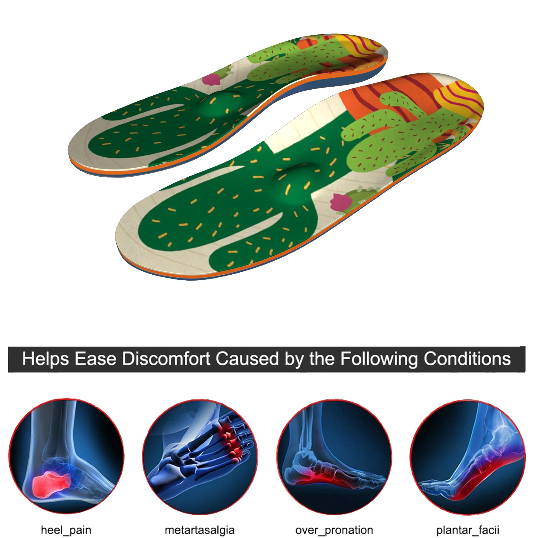 Простая конструкция противоскользящая амортизирующая дышащая стелька с