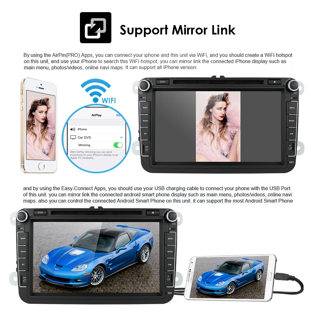 8 &quot2Din 4 + 64G Android10 автомобильный dvd-плеер для V W Volkswagen/POLO/PASSAT/Golf/TOURANSHARAN 8OctaCore gps BT wifi