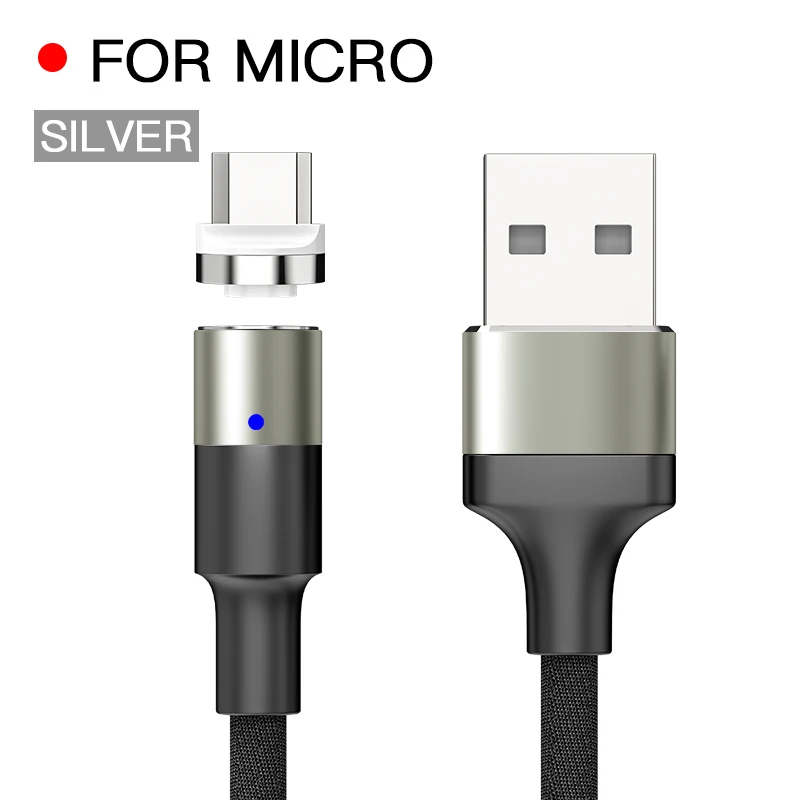 Silver for Micro IHaitun роскошный Магнитный usb-кабель 3A type C для samsung QC 3,0 type C Micro Quick Charge 4,0 Fast type-C для iPhone 11 Oneplus 7 Huwei P30 Pro Samsung S10 Plus Note 10 X 8 Xiaomi 9 Redmi Note 7 - Цвет: Silver for Micro