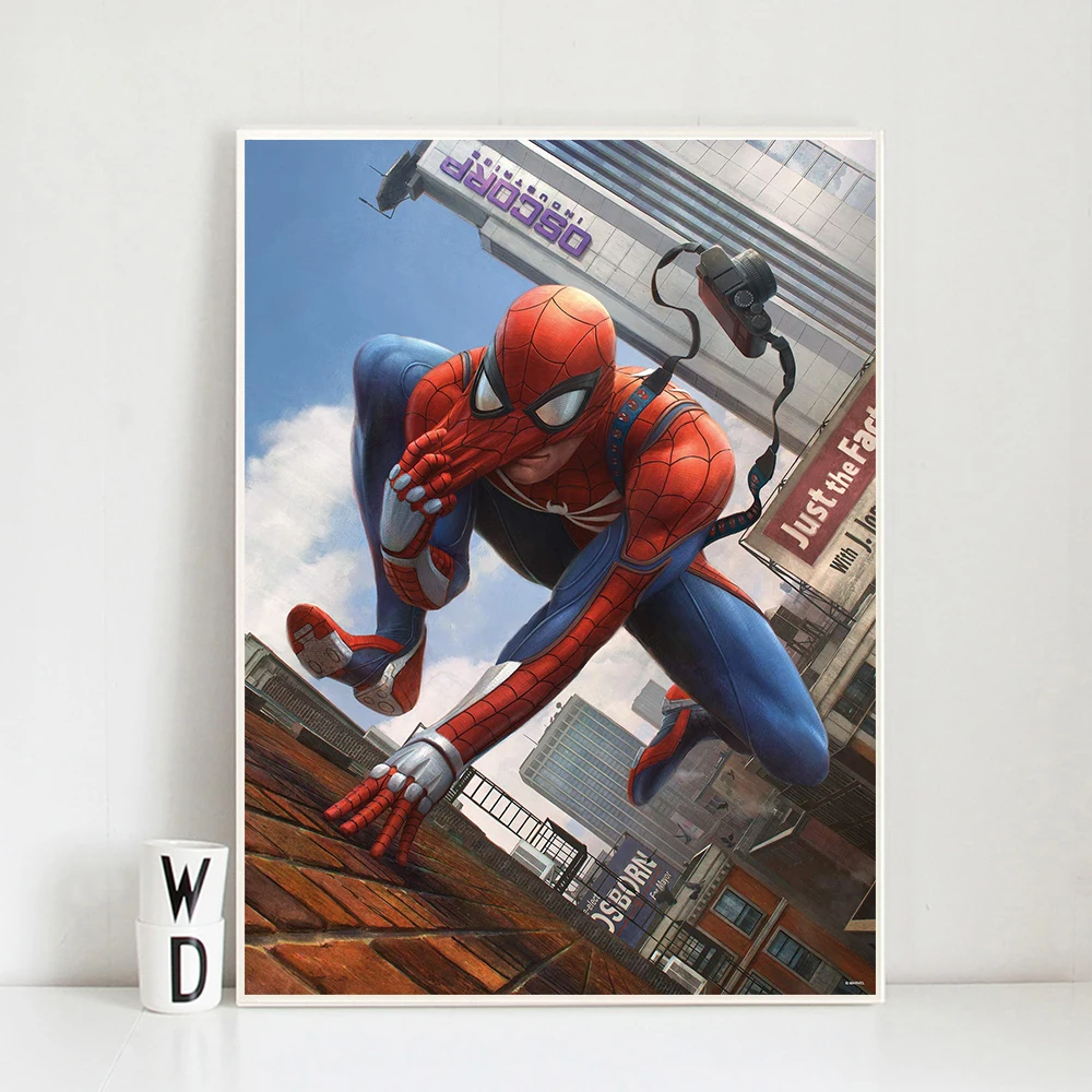 Чехол в стиле ретро с изображением супергероев Marvel комиксов пауков Картина на