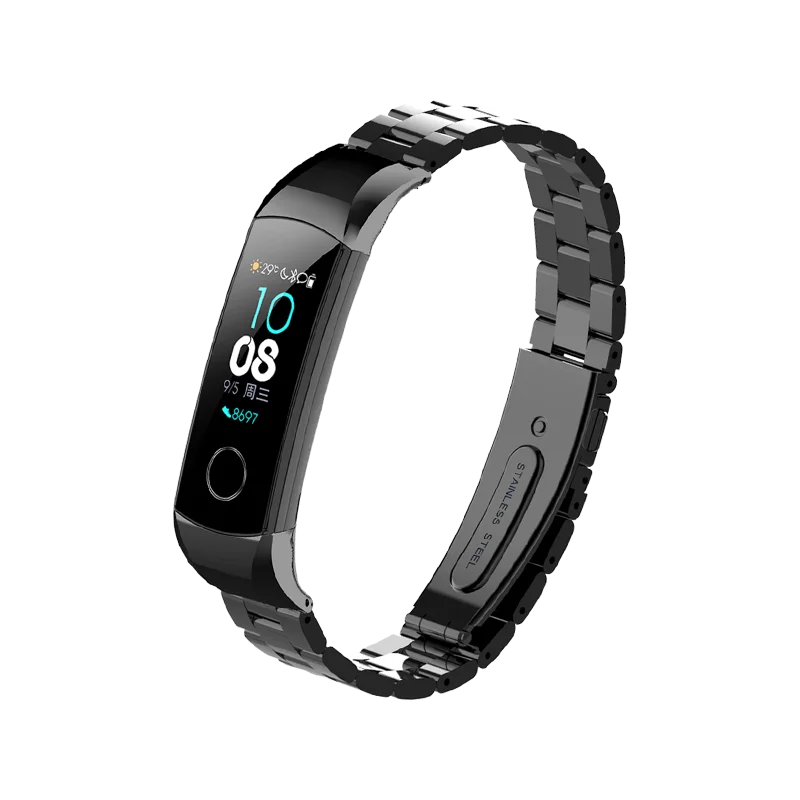 Металлический браслет ремешок для huawei honor Band 5/4 стандартная версия Смарт-Браслет спортивный браслет группа honor Band 4 нержавеющая сталь - Цвет: 7476