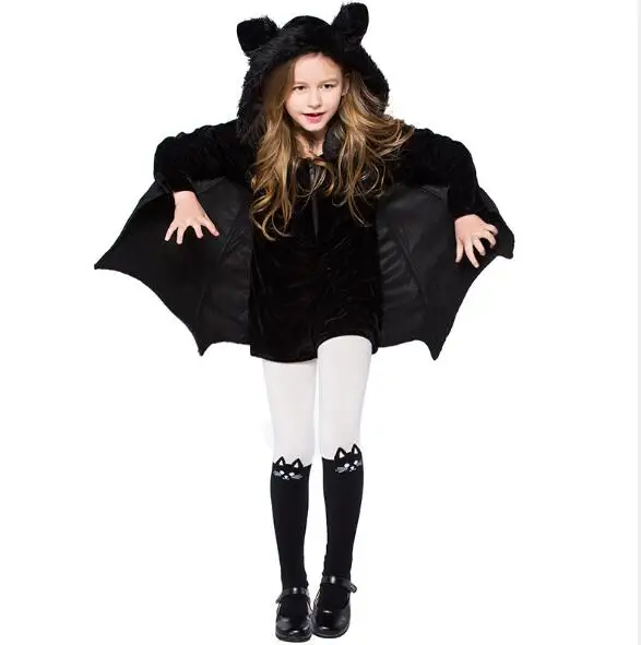 Детский черный костюм летучая мышь для девочек подростков| |