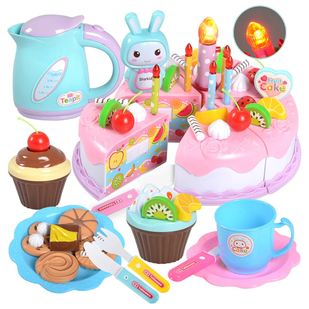 Новые DIY ролевые игры фруктовая резка торт на день рождения кухня еда игрушки Cocina