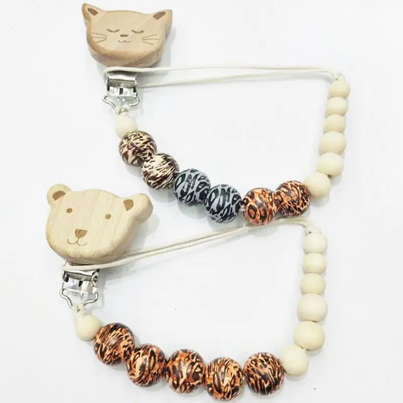 Детская деревянная пустышка с зажимом фиксатор цепь держатель для соски