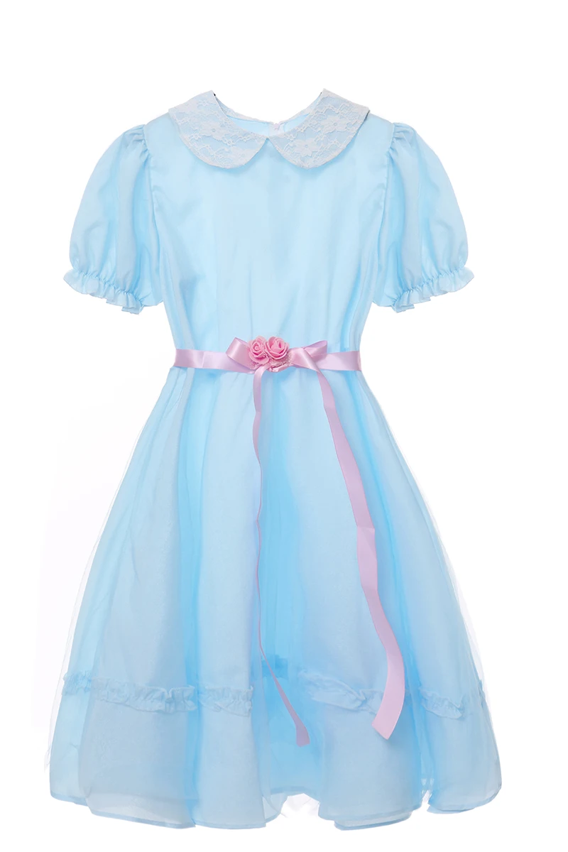 

Women Halloween Costume The Shining Twins Cosplay Costume Adult Halloween Dress Sweet Summer Dress Blue Victorian Dress Party