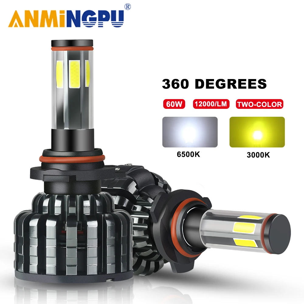 

ANMINGPU 12000/LM 9006 HB4 9005 HB3 Led Headlight Bulbs COB 60W Hir2 9012 H4 H7 Led Canbus H11 H8 H9 Led Bulbs Auto Headlamp 12V