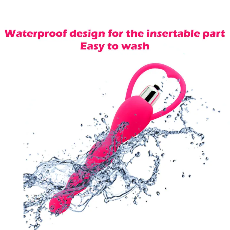 Сексуальный длинный вибратор с бусинами Анальная пробка массажер простаты