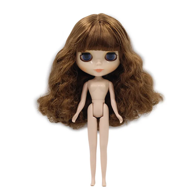 brown wig Ледяной фабрики Blyth кукольные 1/6 BJD куклы 30 см Blyth изготовленный на заказ кукла с яркой кожей 7/19 Объединенный корпус игрушки для девочек Специальное предложение, в продаже - Цвет: brown wig