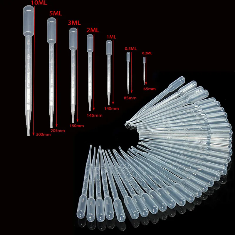 

25-100PCS Practical Transparent Pipettes Disposable Safe Plastic Eye Dropper Transfer Graduated Pipettes Educational Supplies
