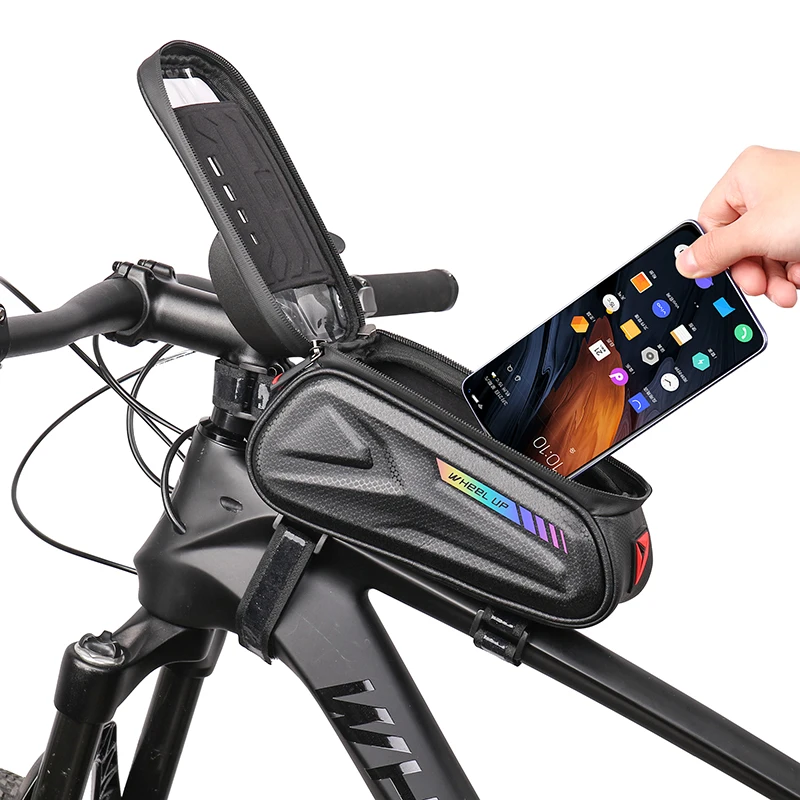 7 0 inch rainproof bicycle bag frame front top tube cycling reflective phone holder touchscreen bag mtb bike phone stand bag free global shipping