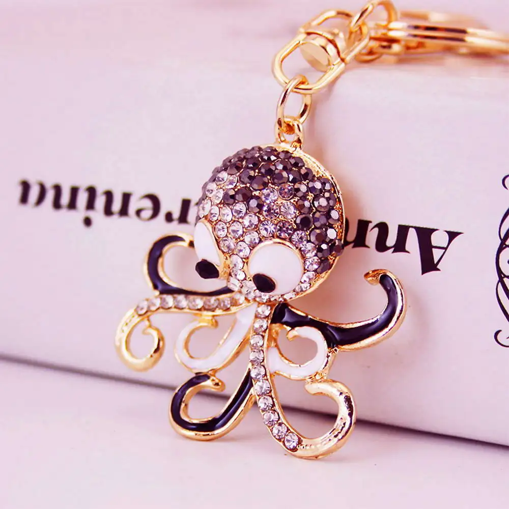 

2020 Pave Crystal Dolphin Keychain For women Purse Handbag Car Key Keyring Marine Tortoise Fish Keychain Birthday Gift Party