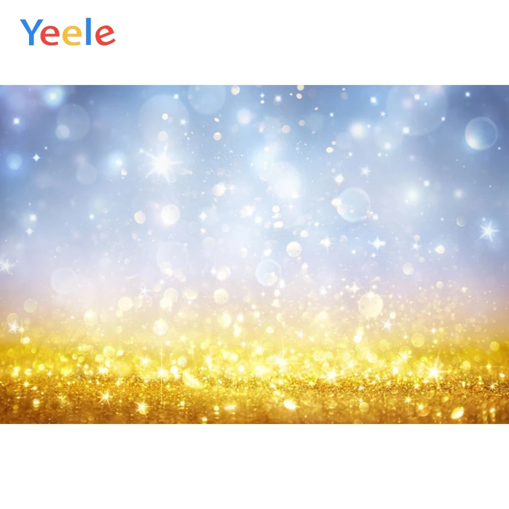 Розовый Золотой синий градиентный в горошек светлый боке фон для новогодней