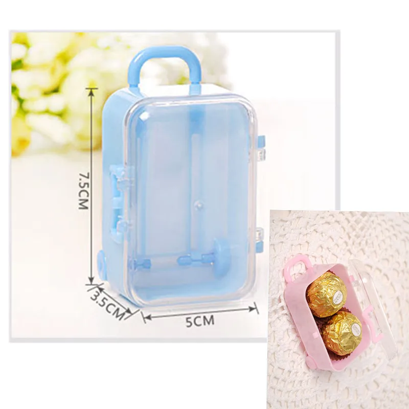 

Mini Suitcase Box Shape Candy Boxes Wedding Favors Party Reception Candy New Year Party Supplies 12pcs/lot
