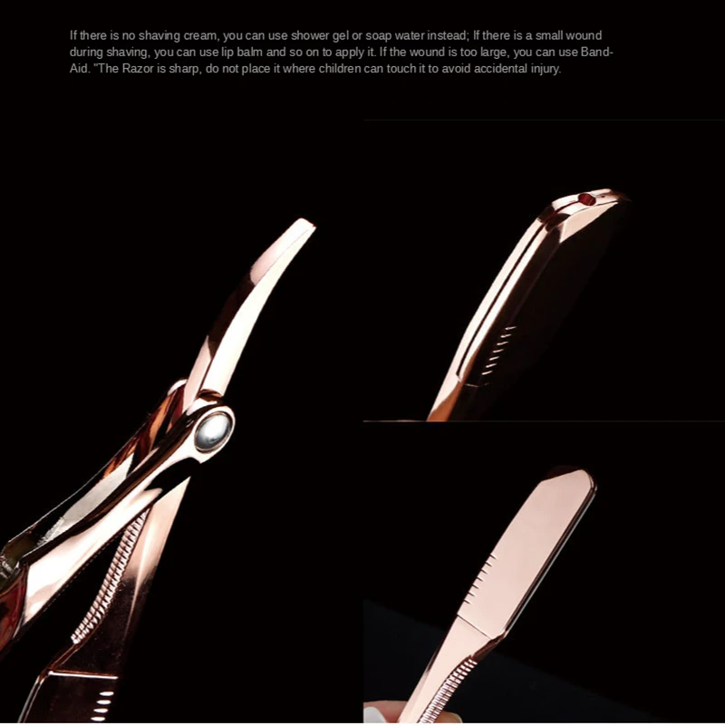 

Hair Razor Blades Holder Electroplating Men's Straight Razor Hairdresser Hair Shaving Folding Razor Hair Removal Tool G1113