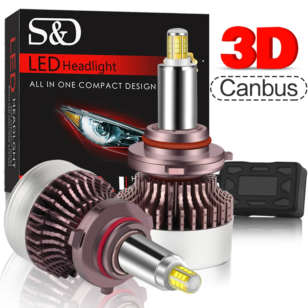 2 шт., Автомобильные светодиодные лампы 9006 80 Вт 360 К 6000 лм