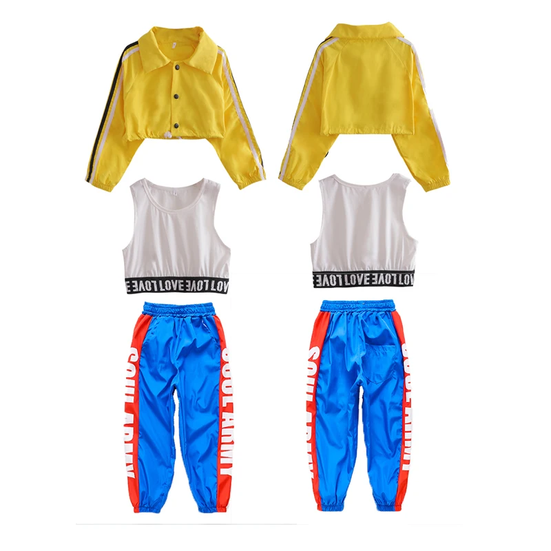 Детская желтая куртка пальто топы одежда в стиле хип-хоп наряды для девочек