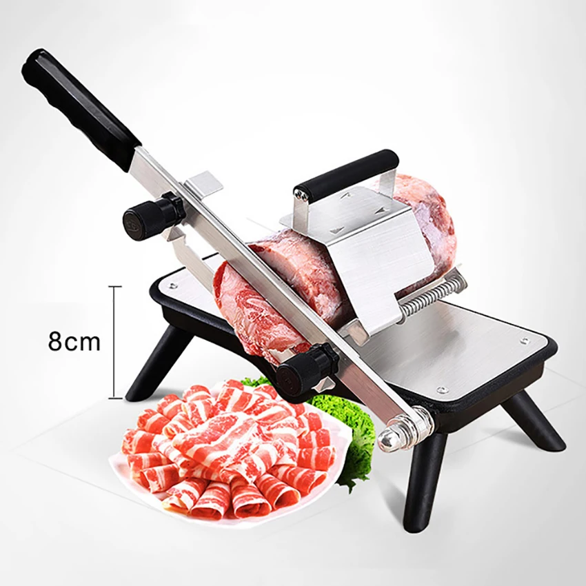 

Household Meat Slicing Machine 20cm Blade Stainless Steel Manual Thickness Adjustable Meat Vegetables Slicer Cutter Machine Tool
