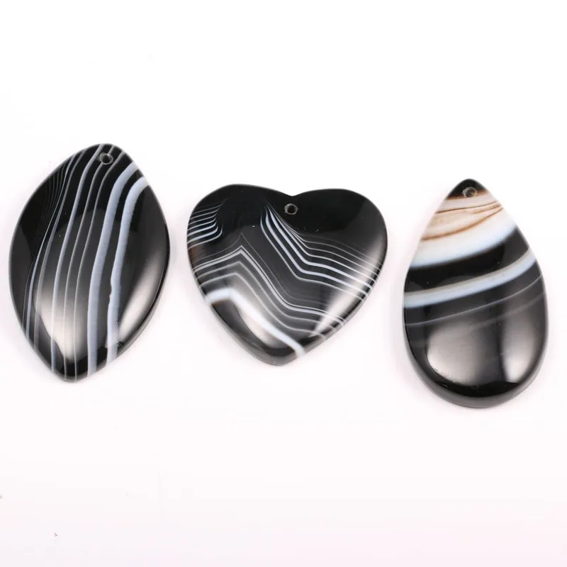 

5pc/bag Natural Stone Agate Pendant Striped Agate Pendant Mixed Color Natural Agate Irregular DIY Necklace Jewelry Accessories