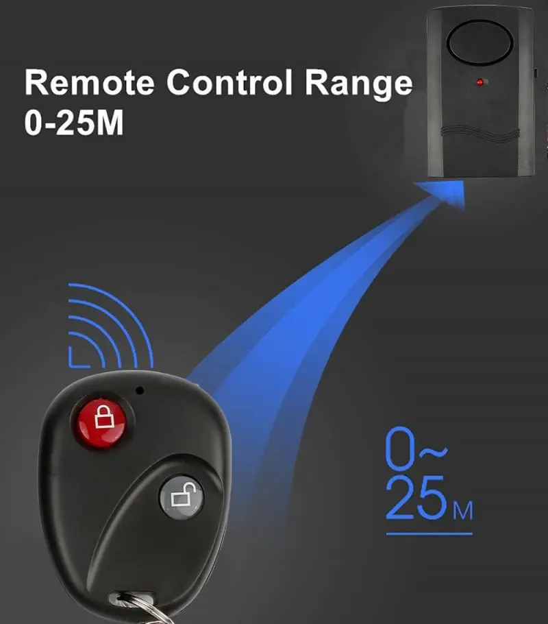 

Wireless Motorcycle Bicycle Alarm Security Anti-Theft Alarm Bluetooth Remote Control Waterproof 93 DB Super Loud Protection