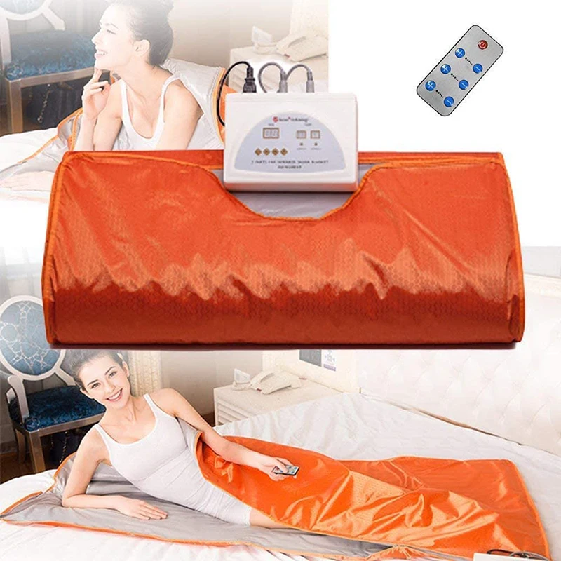 

Far-Infrared(FIR) Sauna Blanket 2Zone Weight Loss Body Shaper Professional Detox Therapy Anti Ageing Beauty Machine US Warehouse