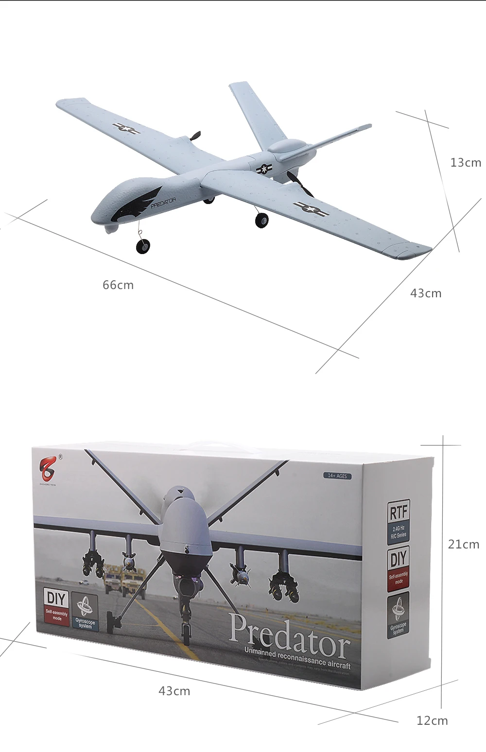 Летающая модель планеров RC самолет 2,4G 2CH Predator Z51 пульт дистанционного управления RC самолет размах крыльев пена ручная метательная игрушка-планер самолеты