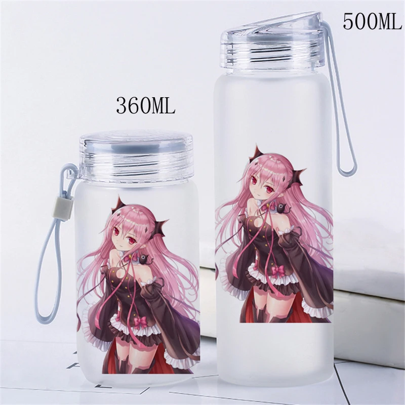 Переносная стеклянная бутылка для воды с мультяшным принтом аниме Seraph of the end 360