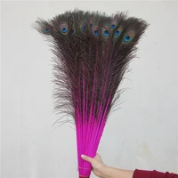50 100pcslot rose peacock tail feathers 70 80cm 28 32inch diy jewelry party home accessories plumes